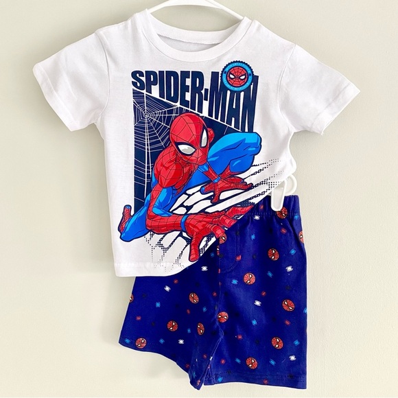 Marvel Spider-Man Kids Set - White and Navy - Picture 1 of 4
